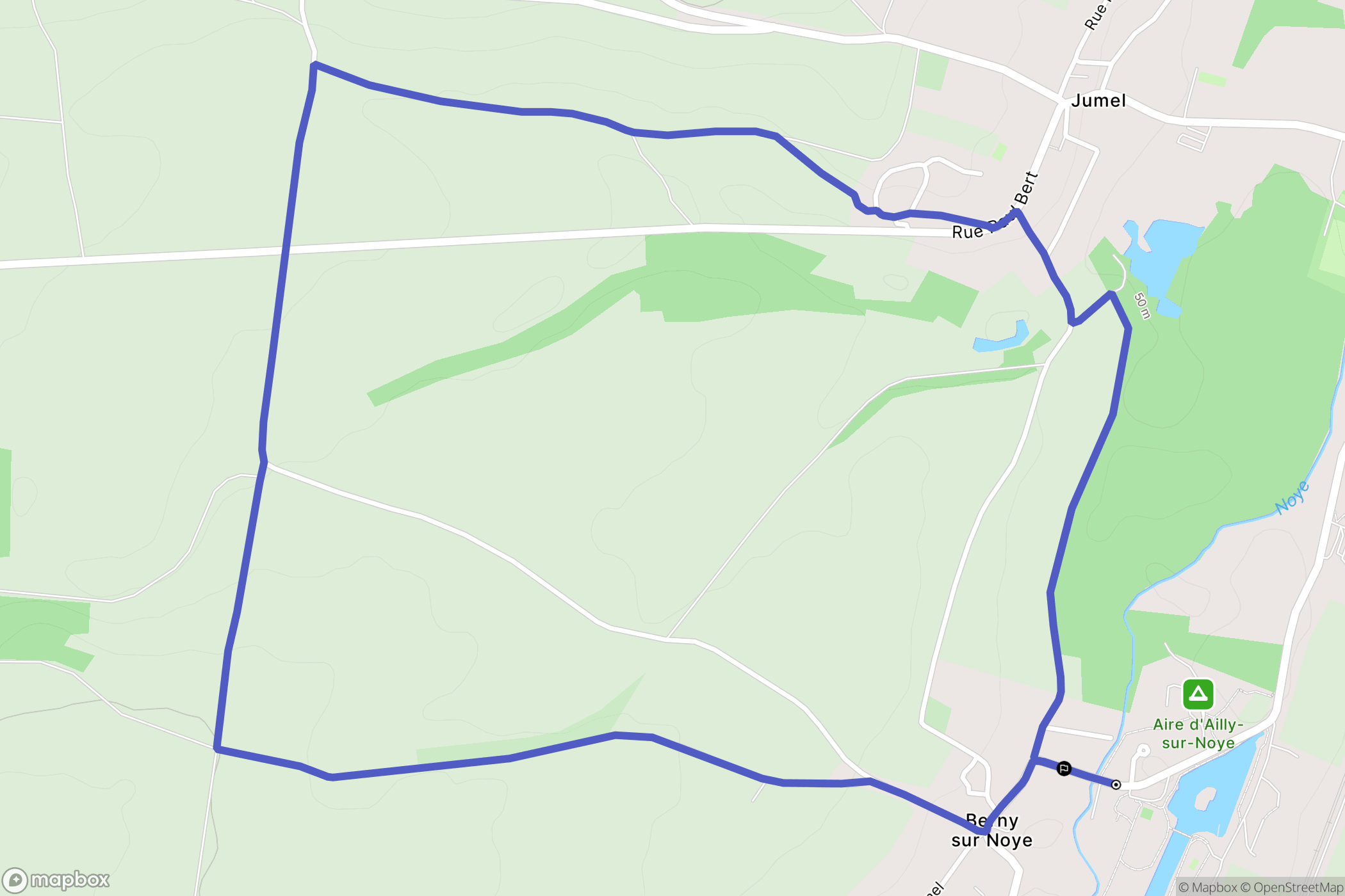 Ailly-sur-Noye : carte du parcours de randonnée - France