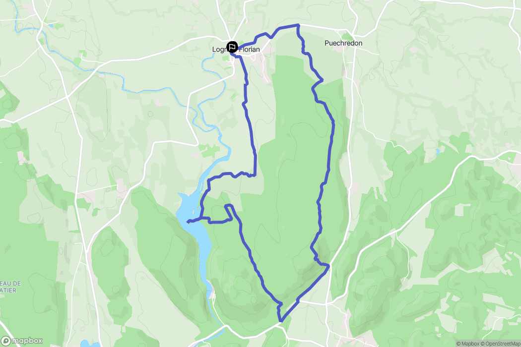 Logrian-Florian : carte du parcours de randonnée - France