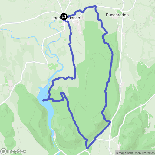 Logrian-Florian : carte du parcours de randonnée - France