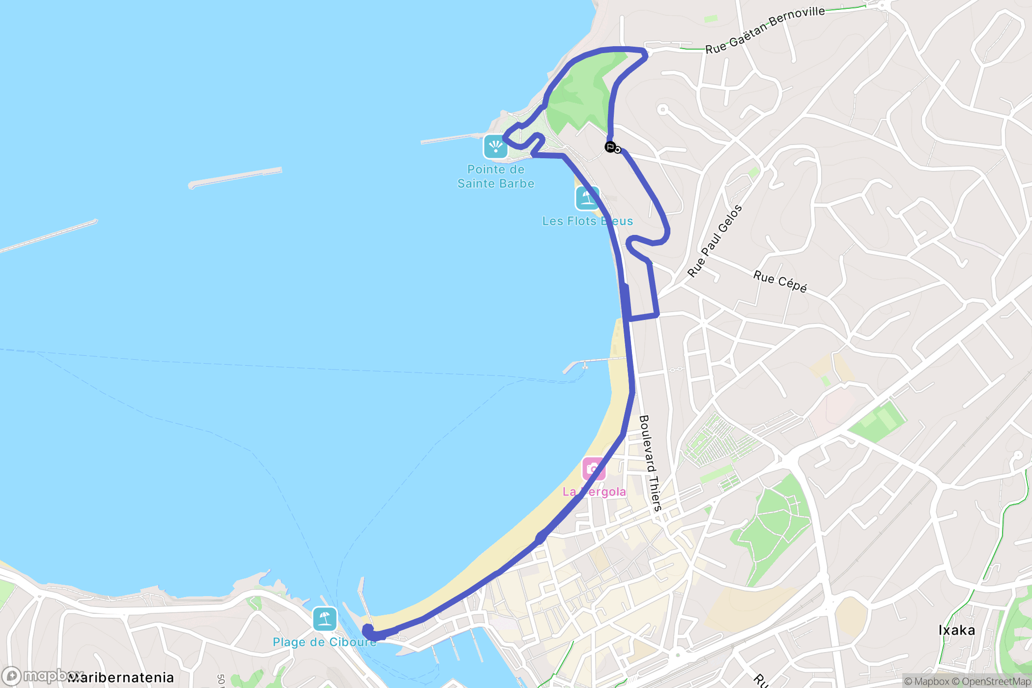 Saint-Jean-de-Luz : carte du parcours de randonnée - France