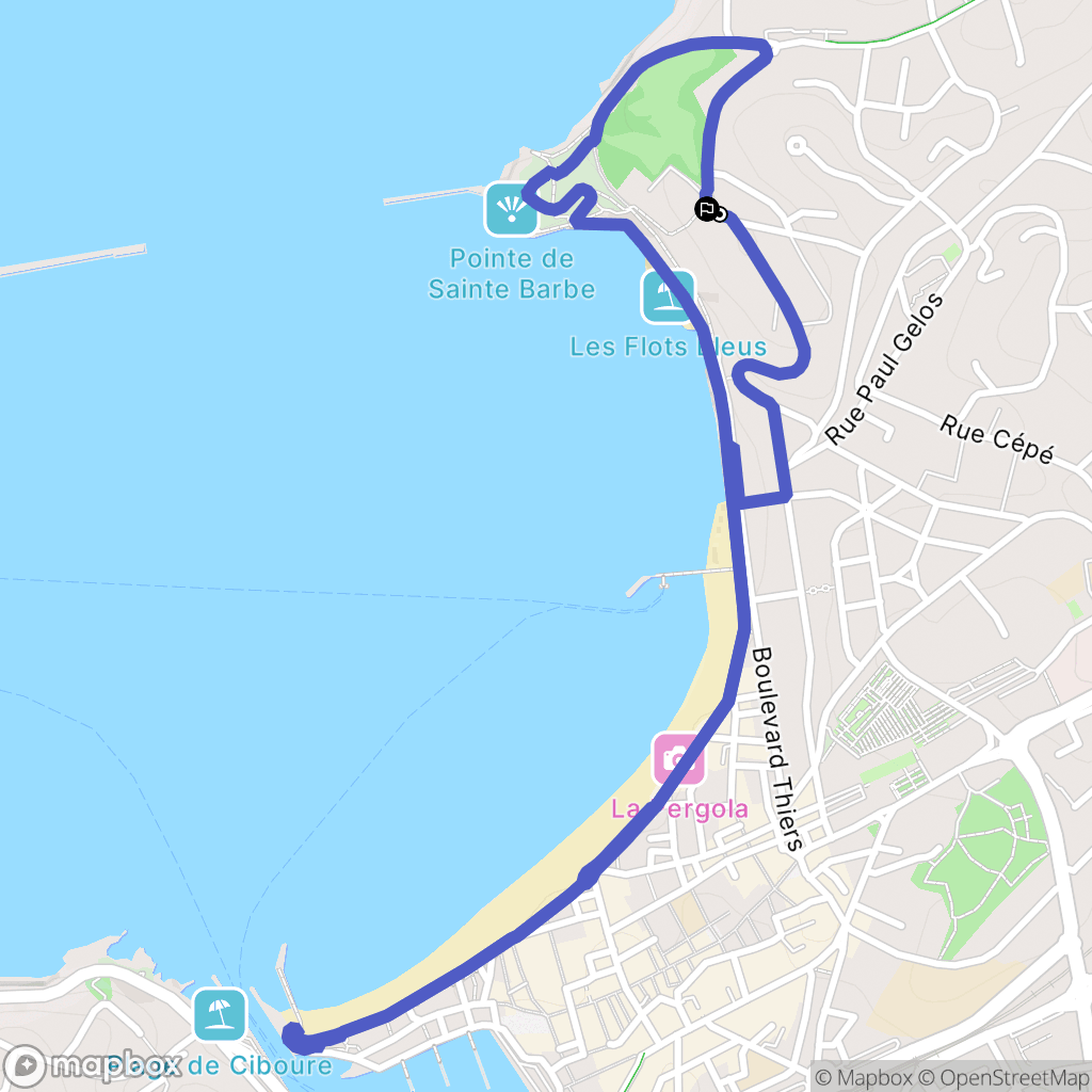 Saint-Jean-de-Luz : carte du parcours de randonnée - France
