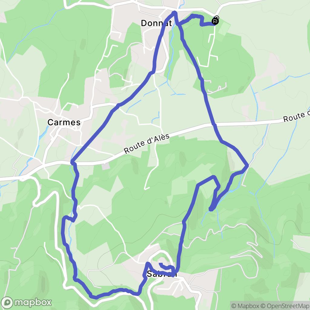 Sabran : carte du parcours de randonnée - France