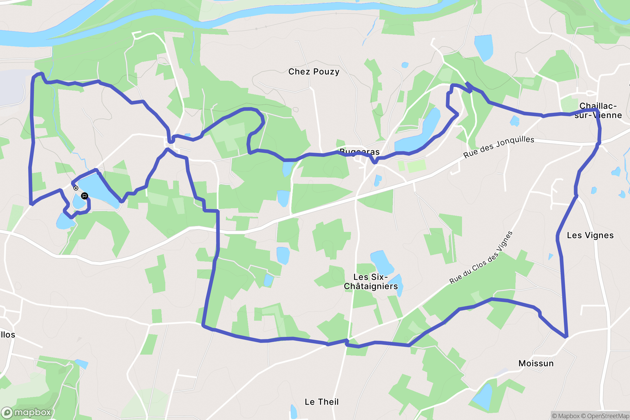 Saillat-sur-Vienne : carte du parcours de randonnée - France