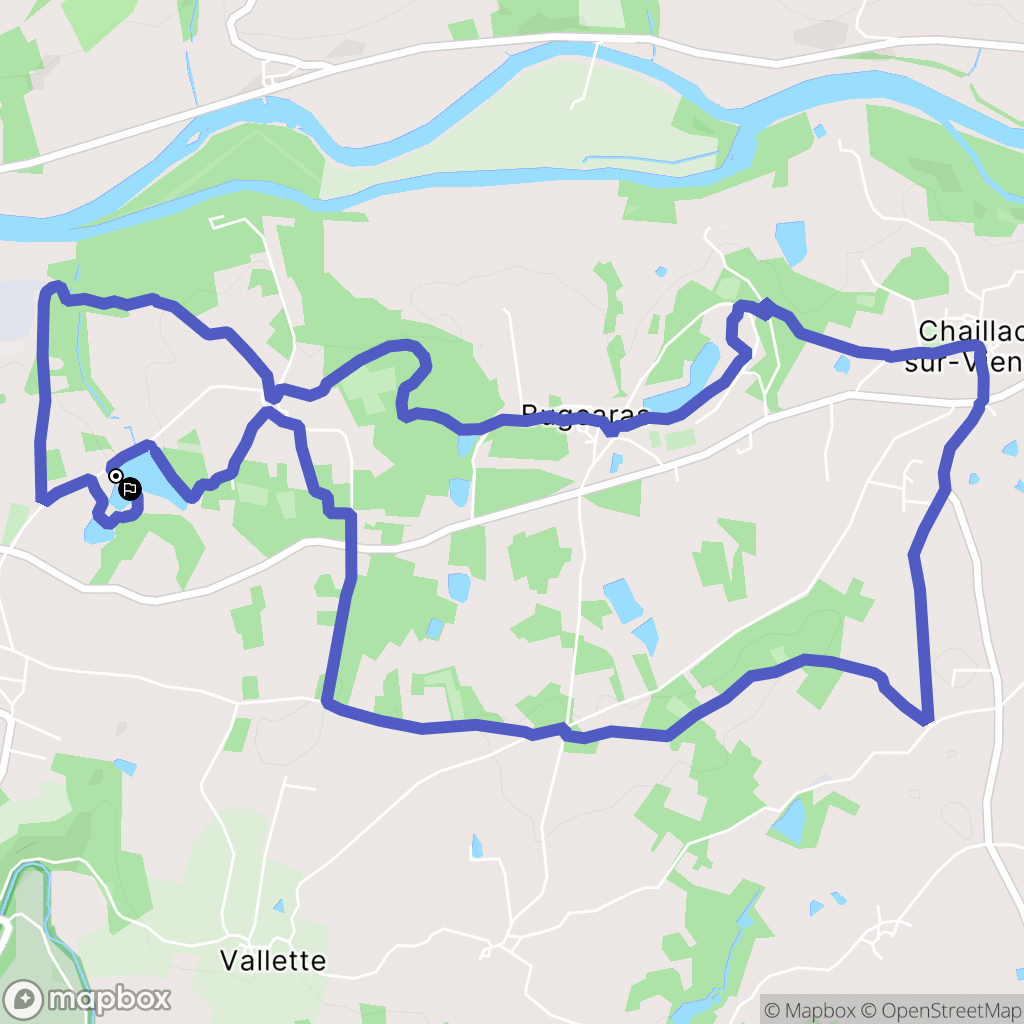 Saillat-sur-Vienne : carte du parcours de randonnée - France