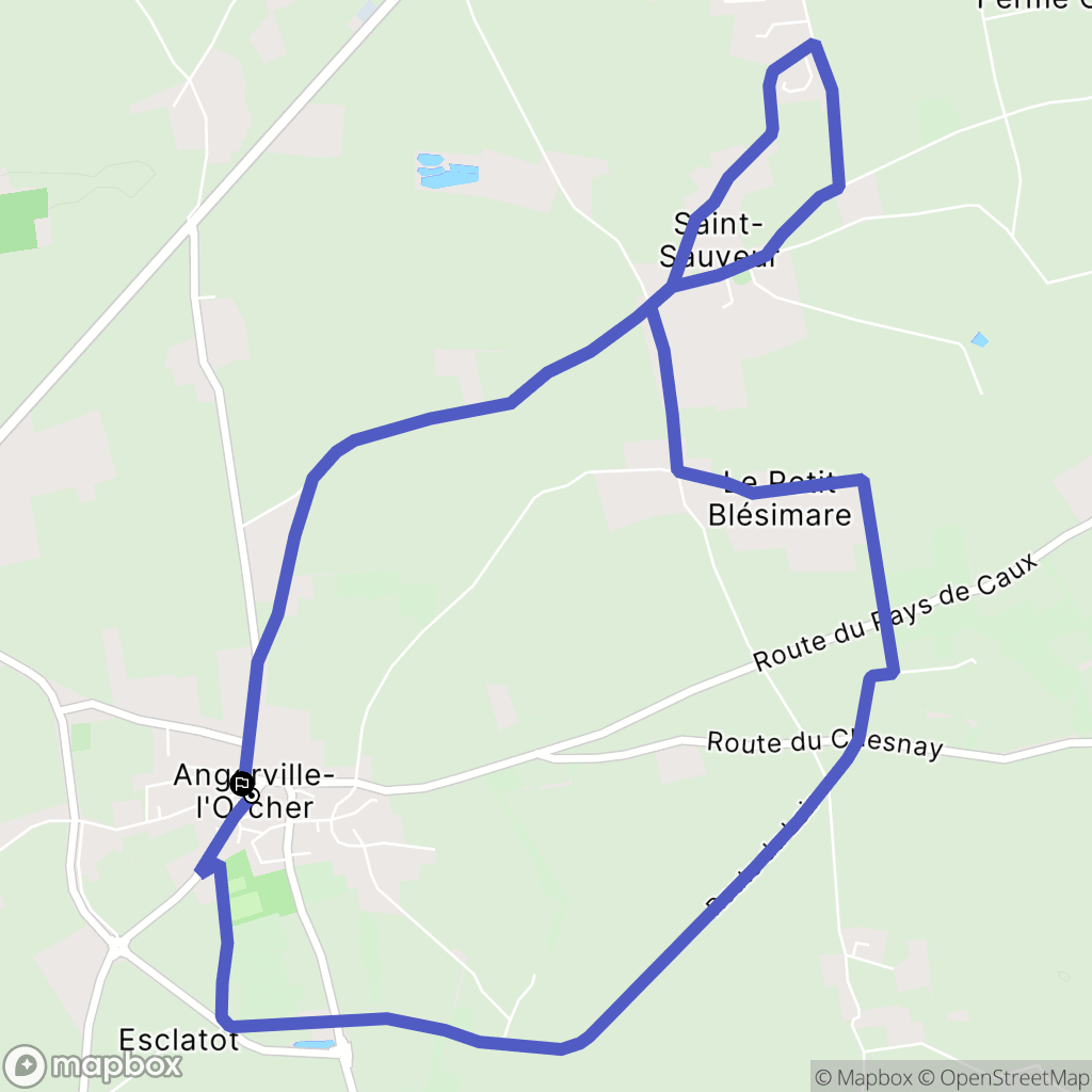 Angerville-l'Orcher : carte du parcours de randonnée - France