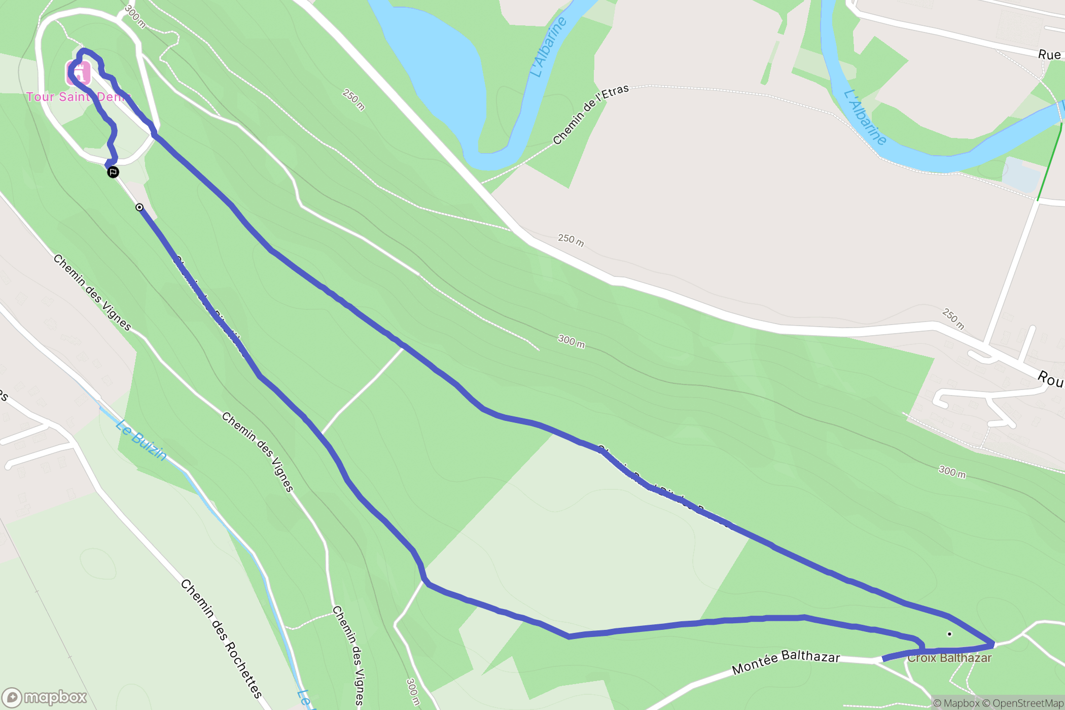 Saint-Denis-en-Bugey : carte du parcours de randonnée - France