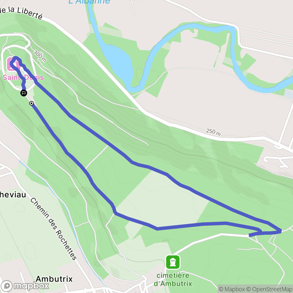 Saint-Denis-en-Bugey : carte du parcours de randonnée - France
