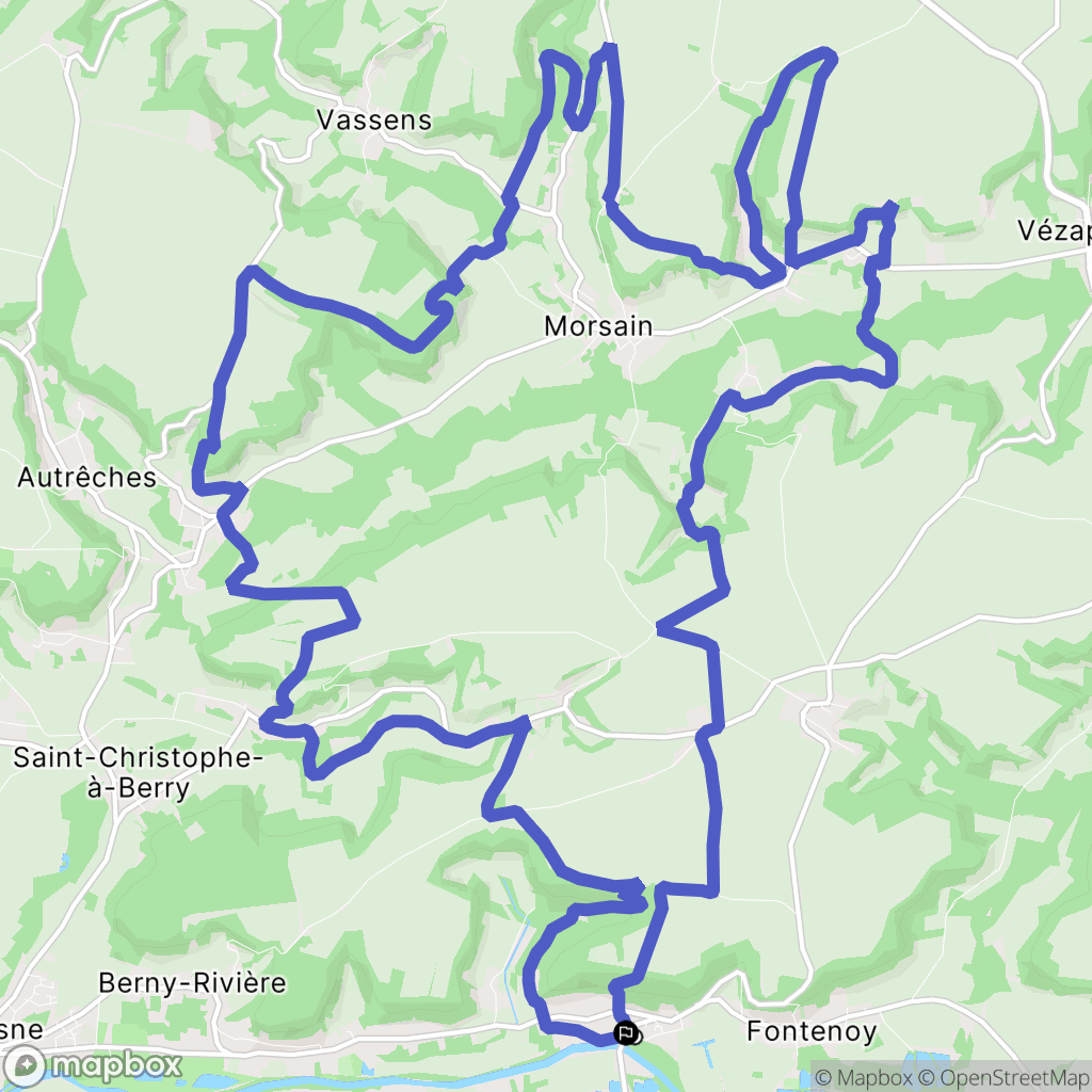 Fontenoy : carte du parcours de randonnée - France