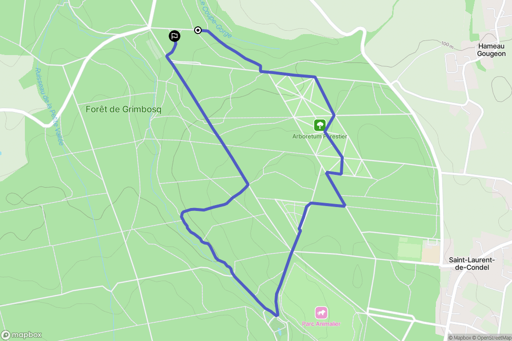 Grimbosq : carte du parcours de randonnée - France