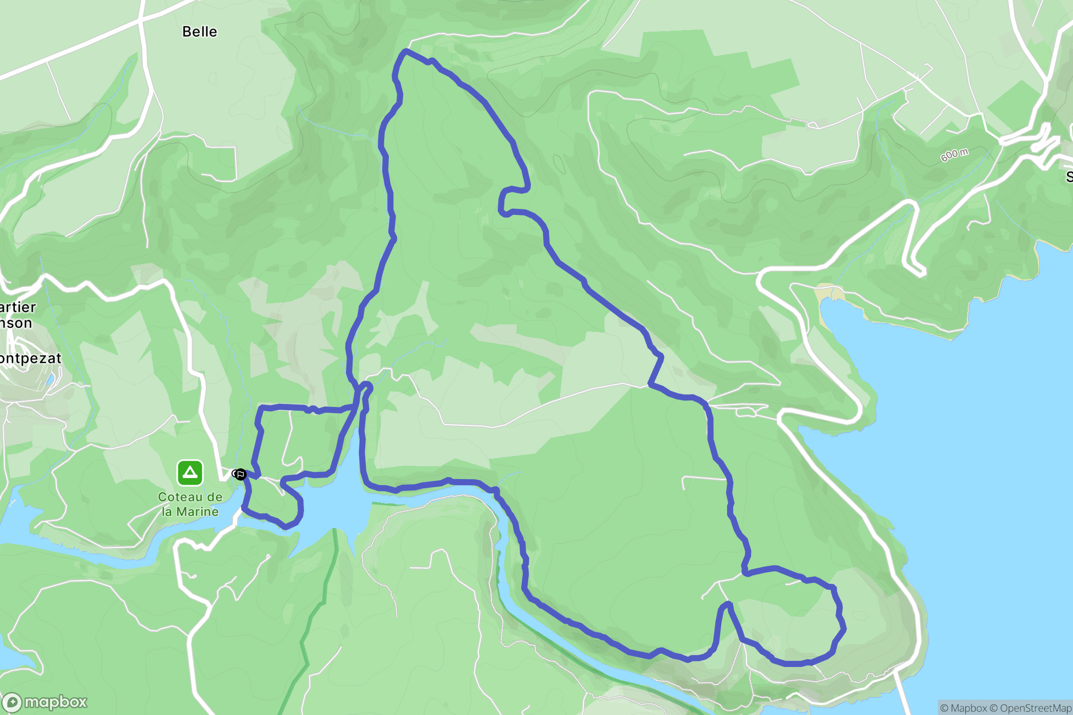 Montpezat : carte du parcours de randonnée - France