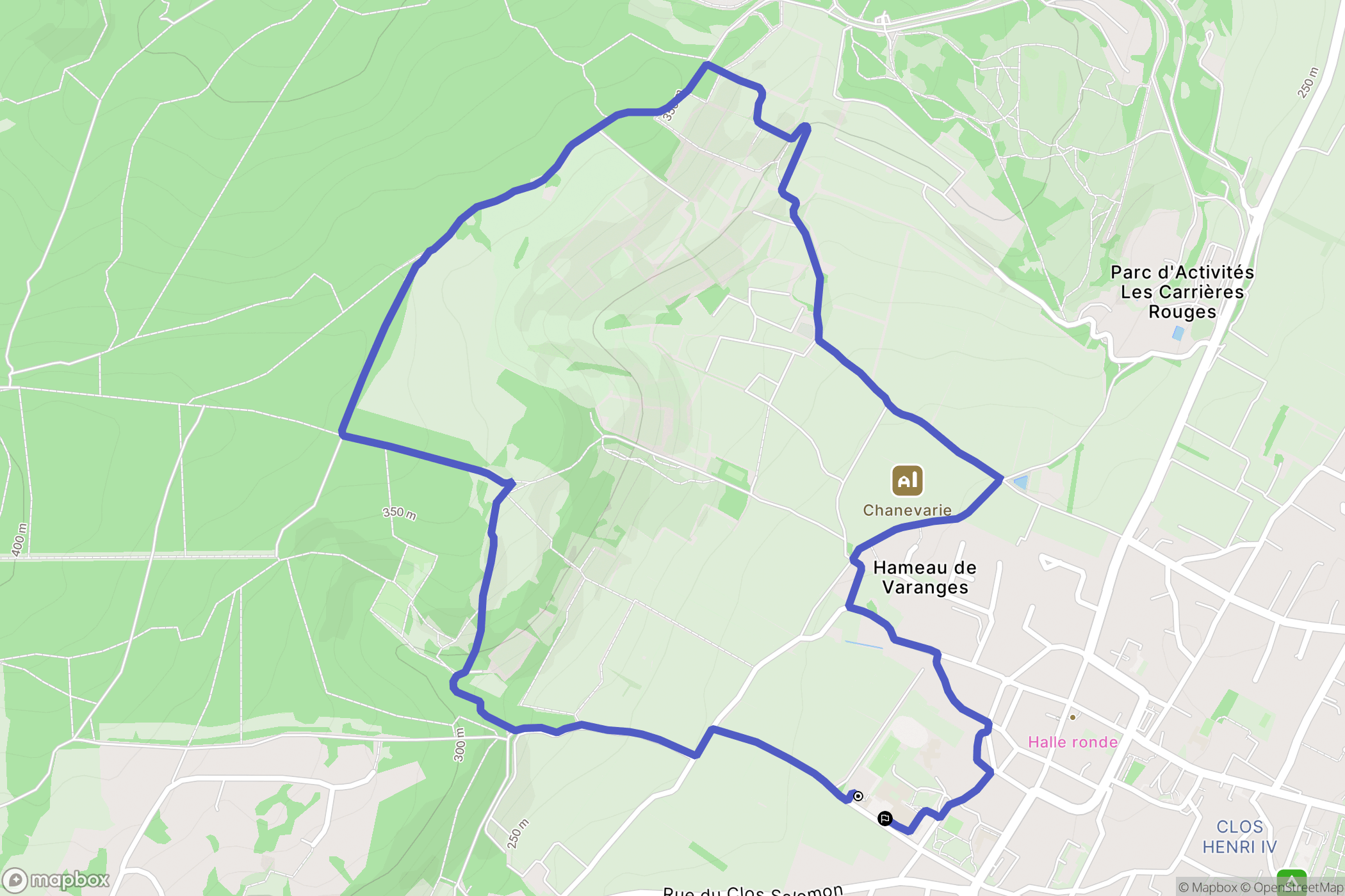 Givry : carte du parcours de randonnée - France