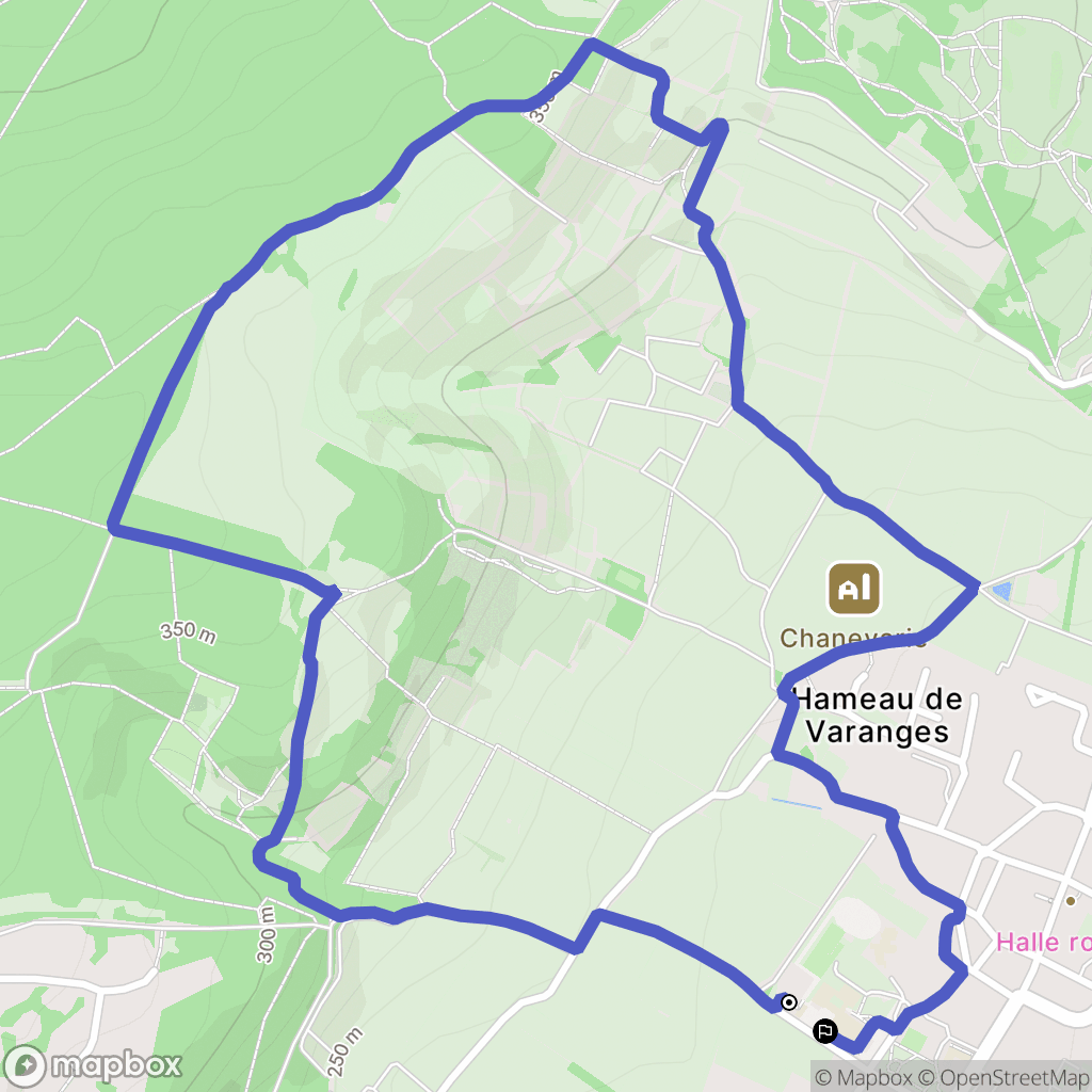 Givry : carte du parcours de randonnée - France