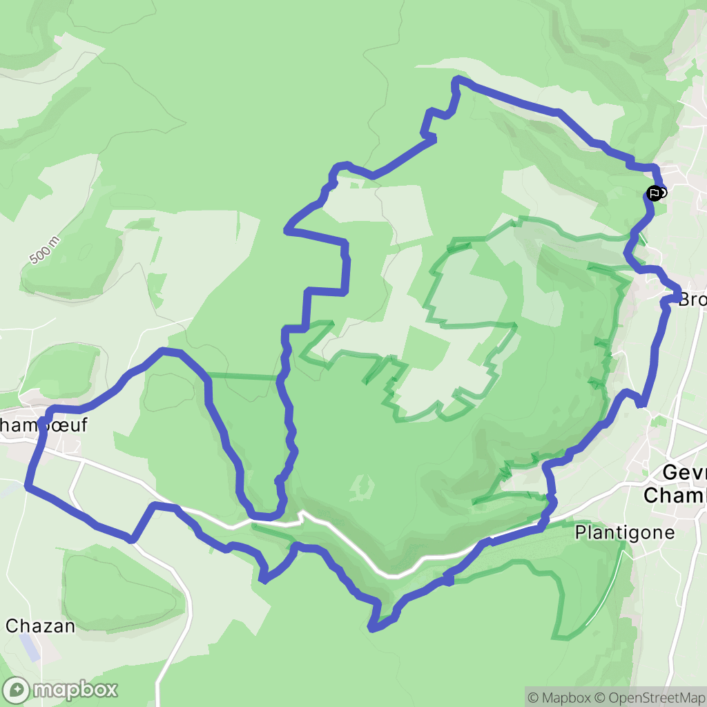 Fixin : carte du parcours de randonnée - France