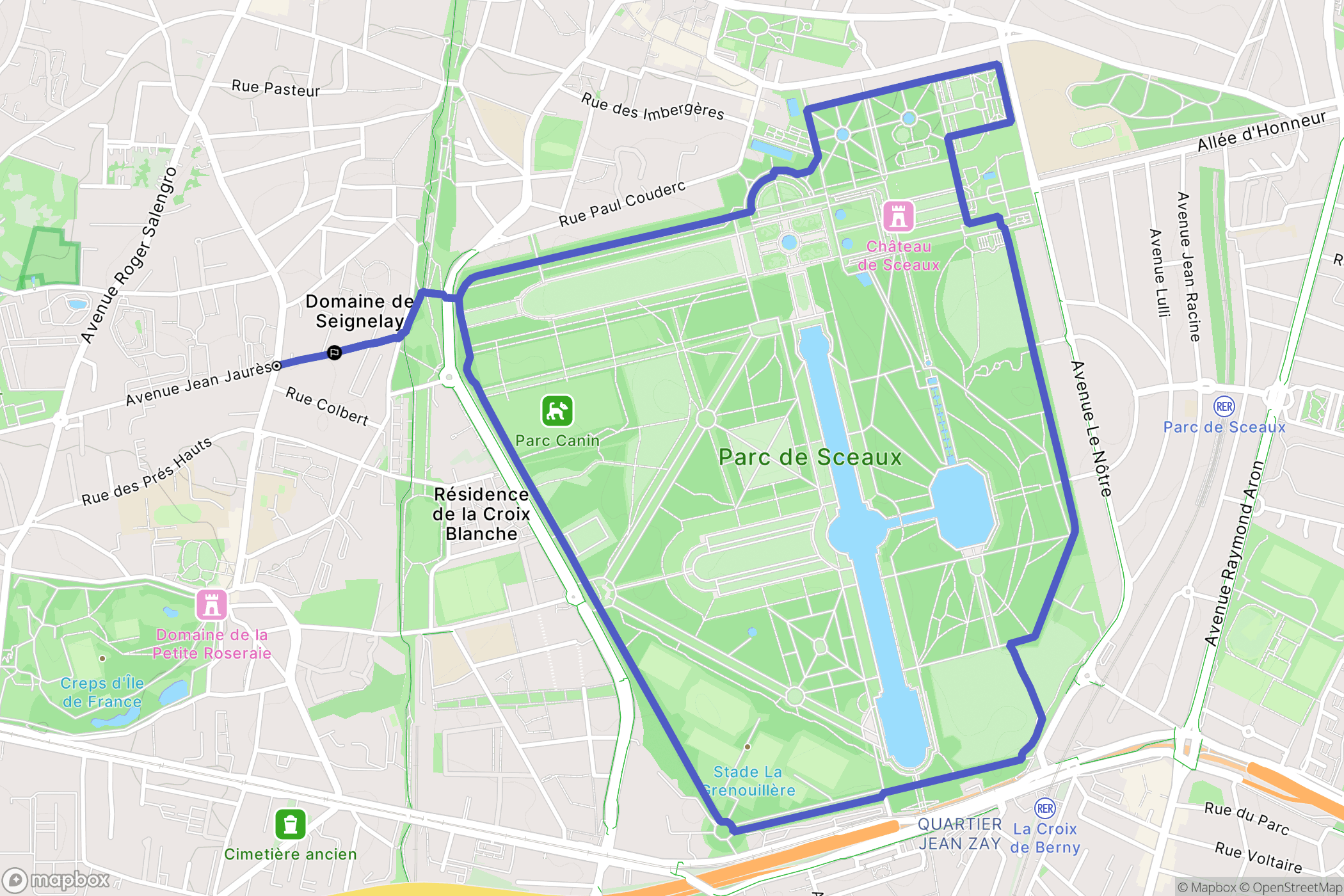 Châtenay-Malabry : carte du parcours de randonnée - France