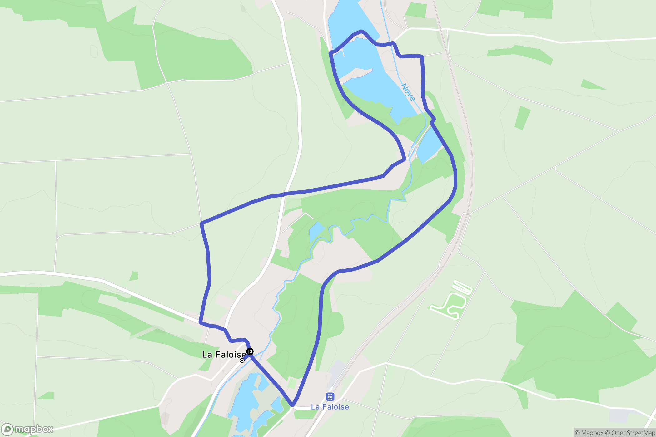 La Faloise : carte du parcours de randonnée - France