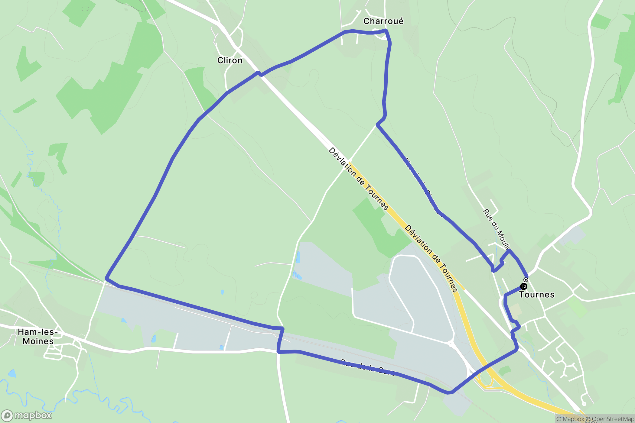 Tournes : carte du parcours de randonnée - France