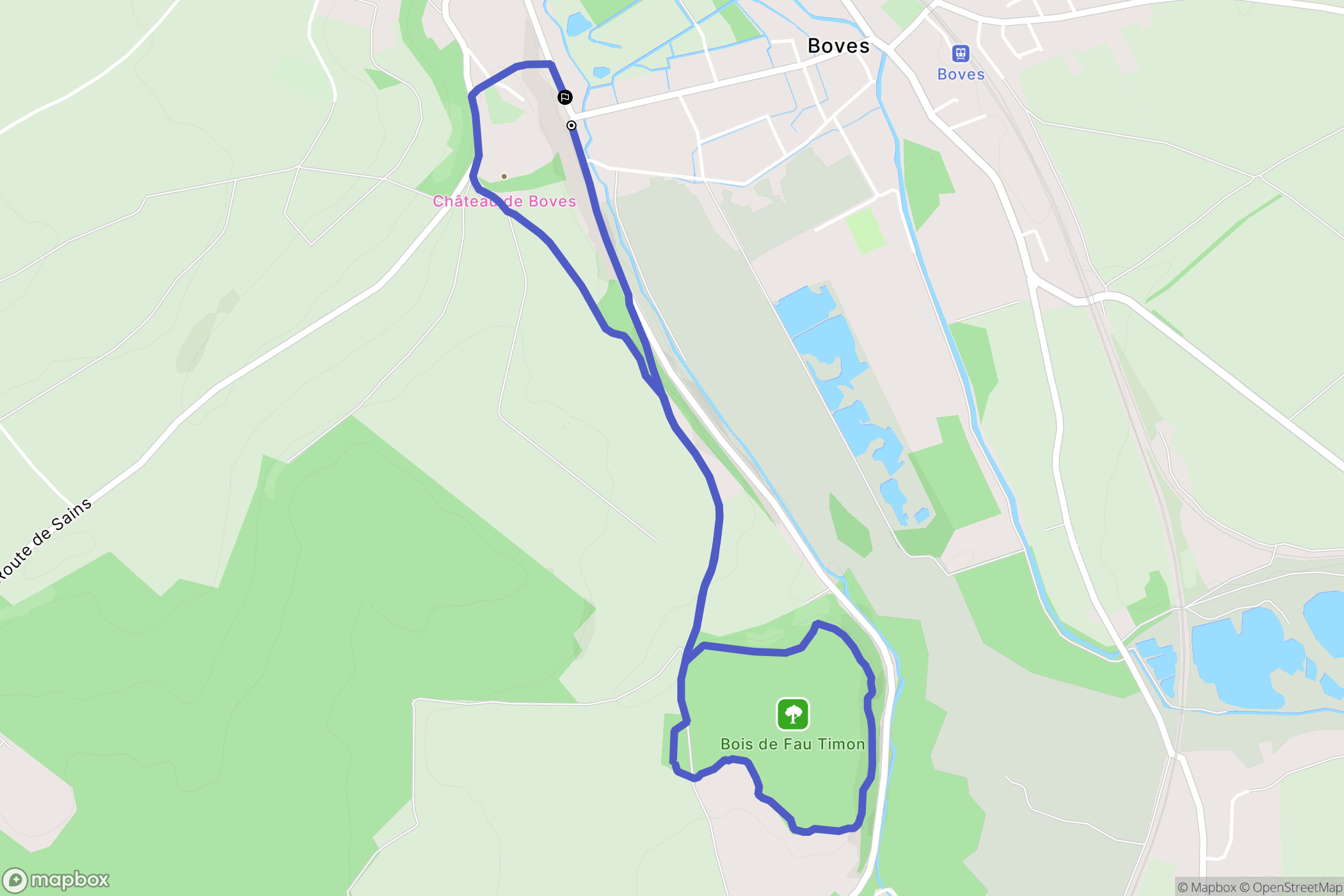 Boves : carte du parcours de randonnée - France