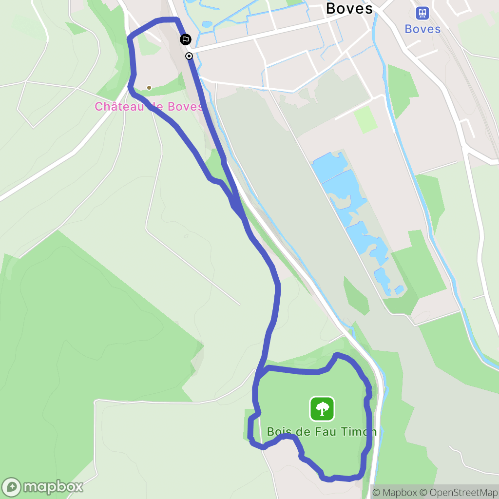Boves : carte du parcours de randonnée - France