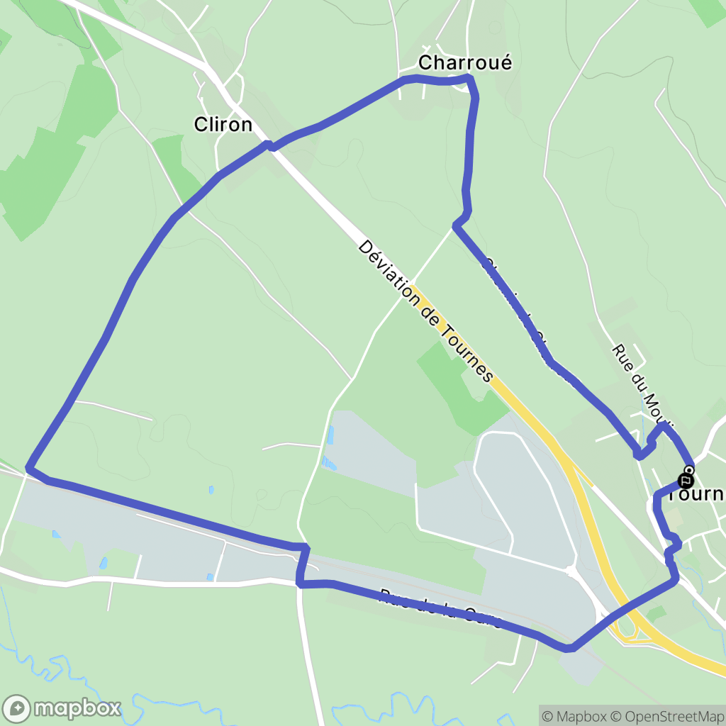 Tournes : carte du parcours de randonnée - France