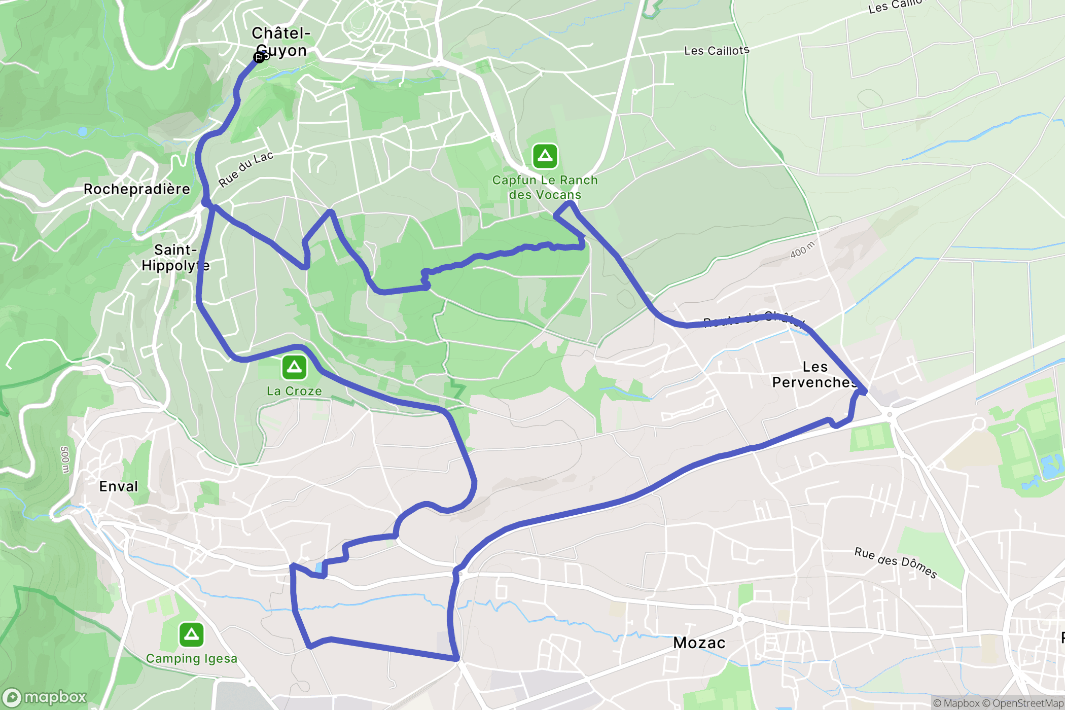 Châtel-Guyon : carte du parcours de randonnée - France
