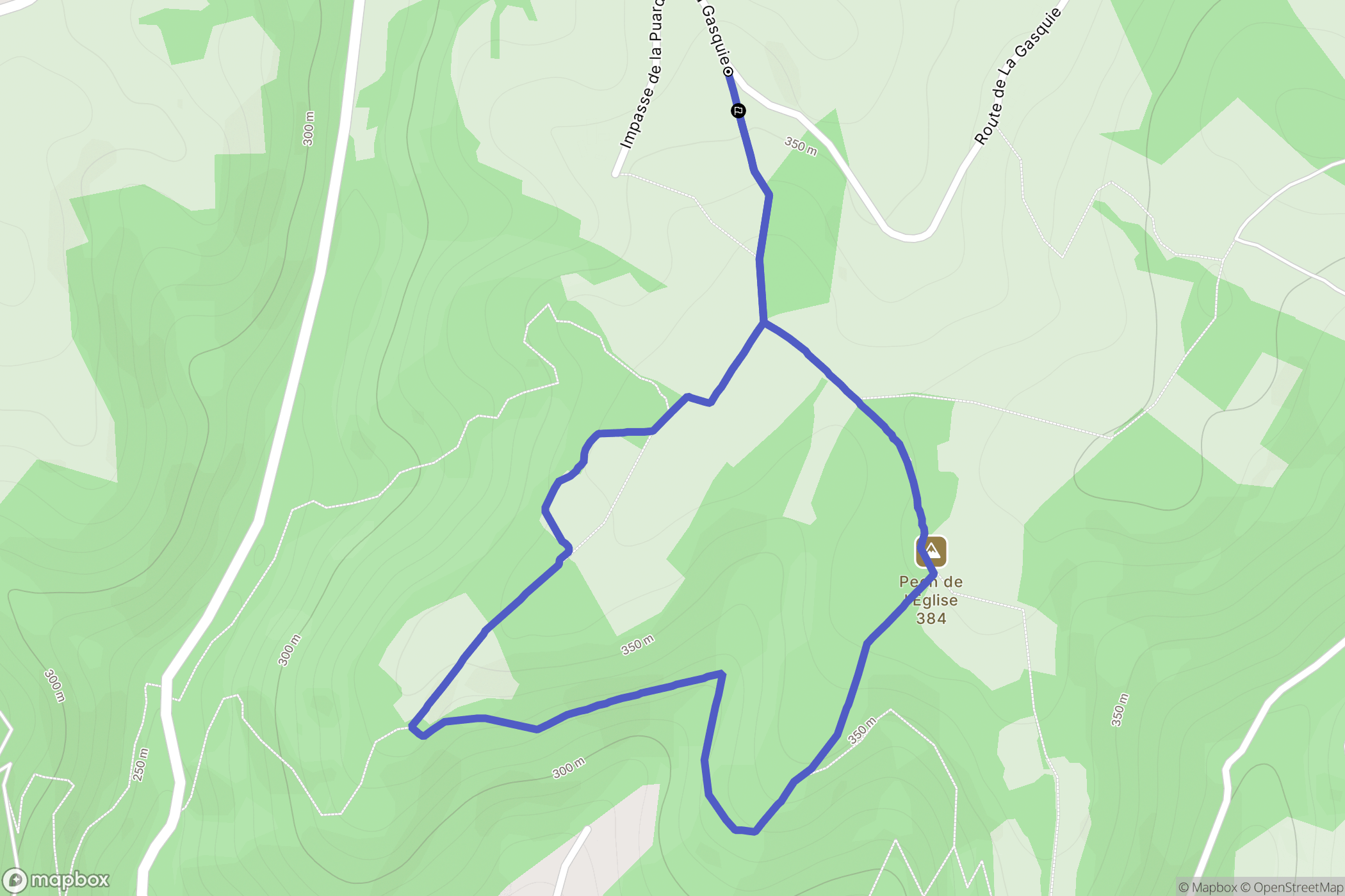 Felzins : carte du parcours de randonnée - France