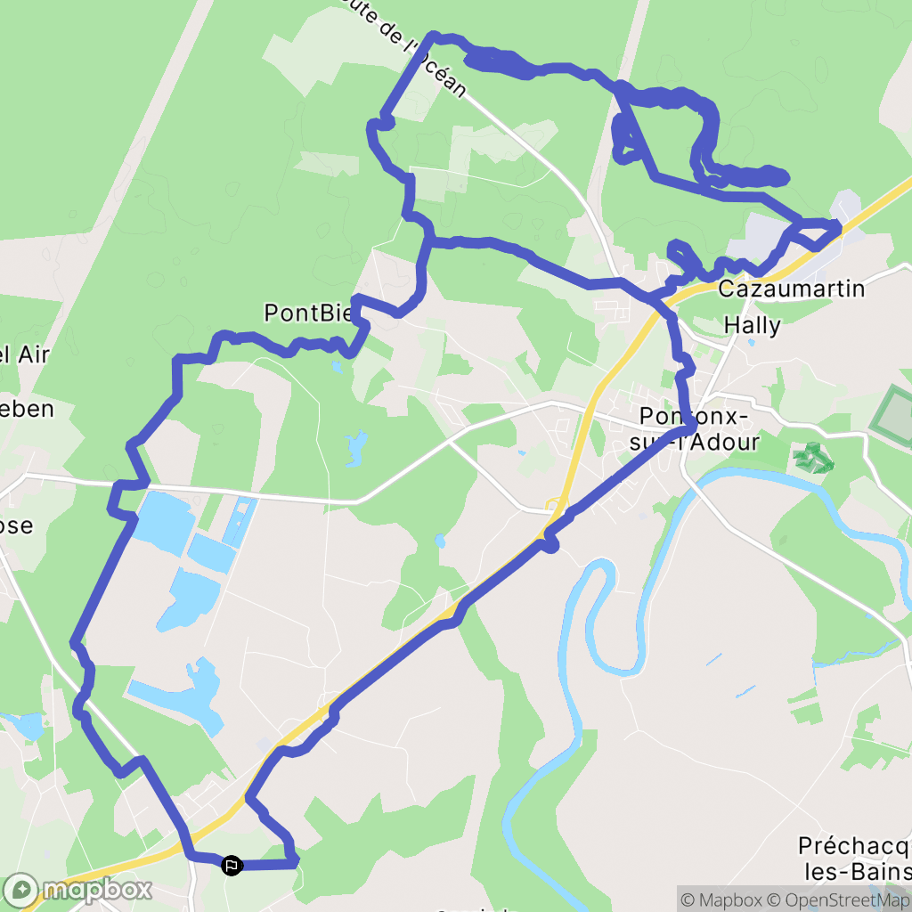 Téthieu : carte du parcours de randonnée - France