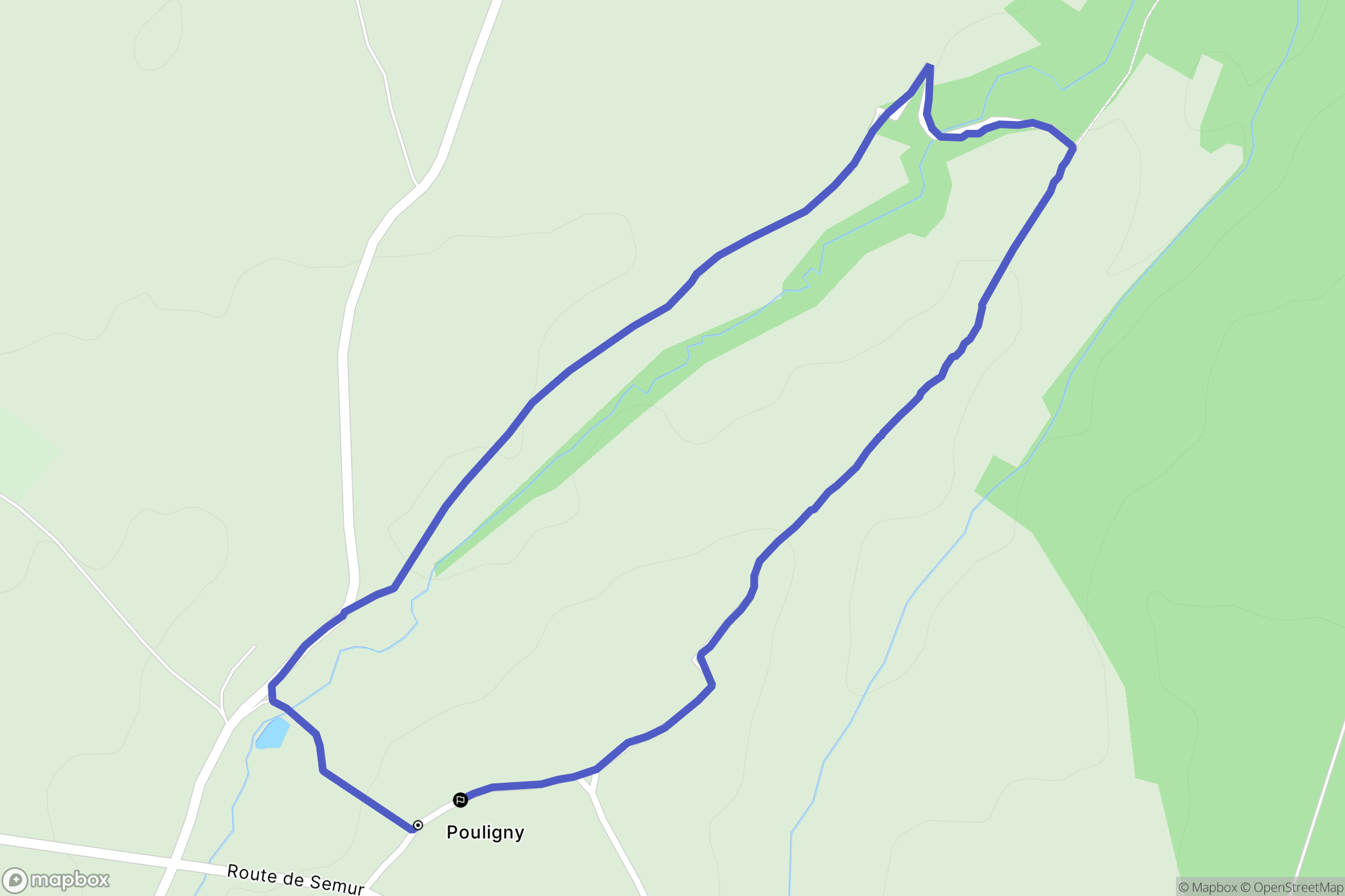 Torcy-et-Pouligny : carte du parcours de randonnée - France