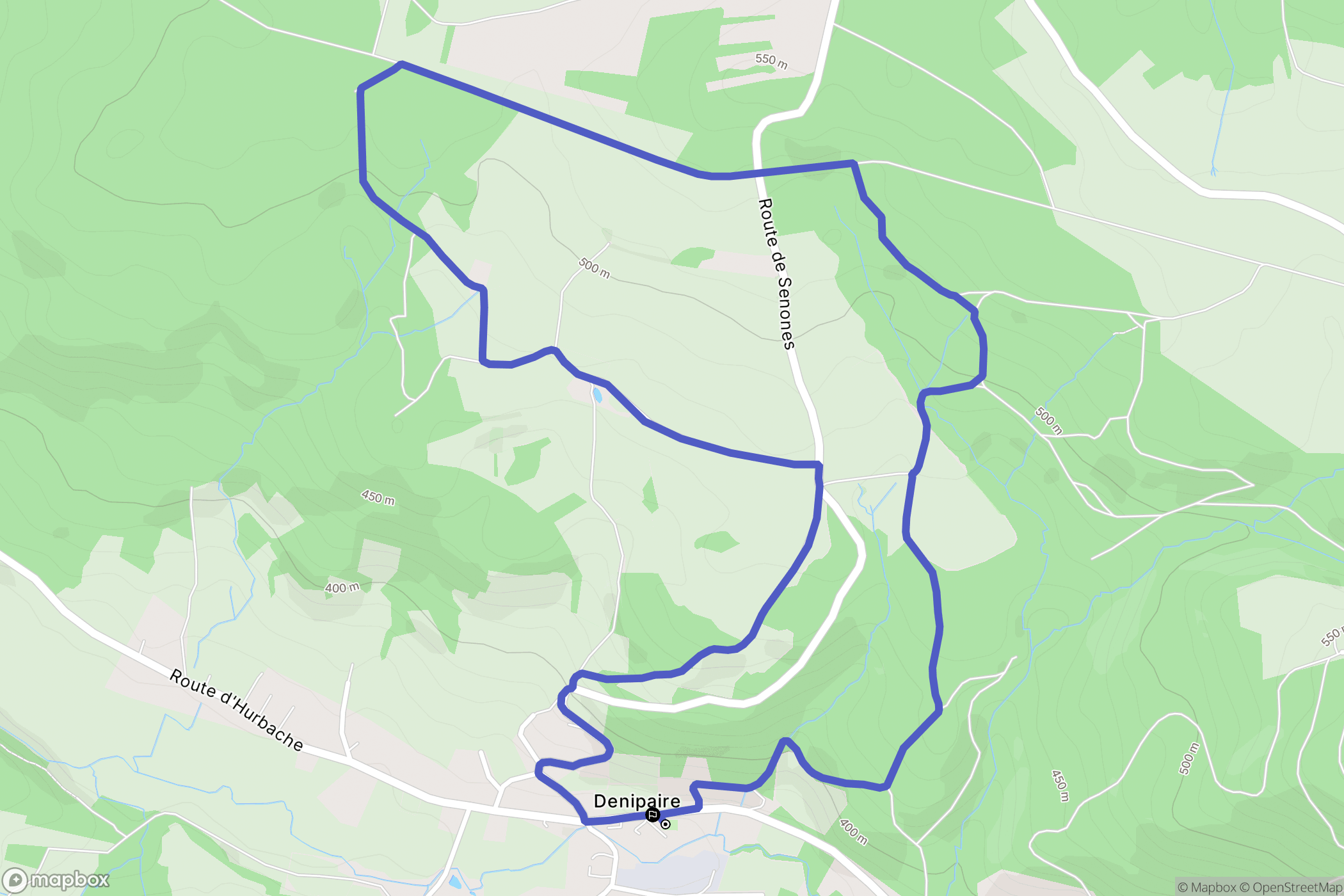 Denipaire : carte du parcours de randonnée - France