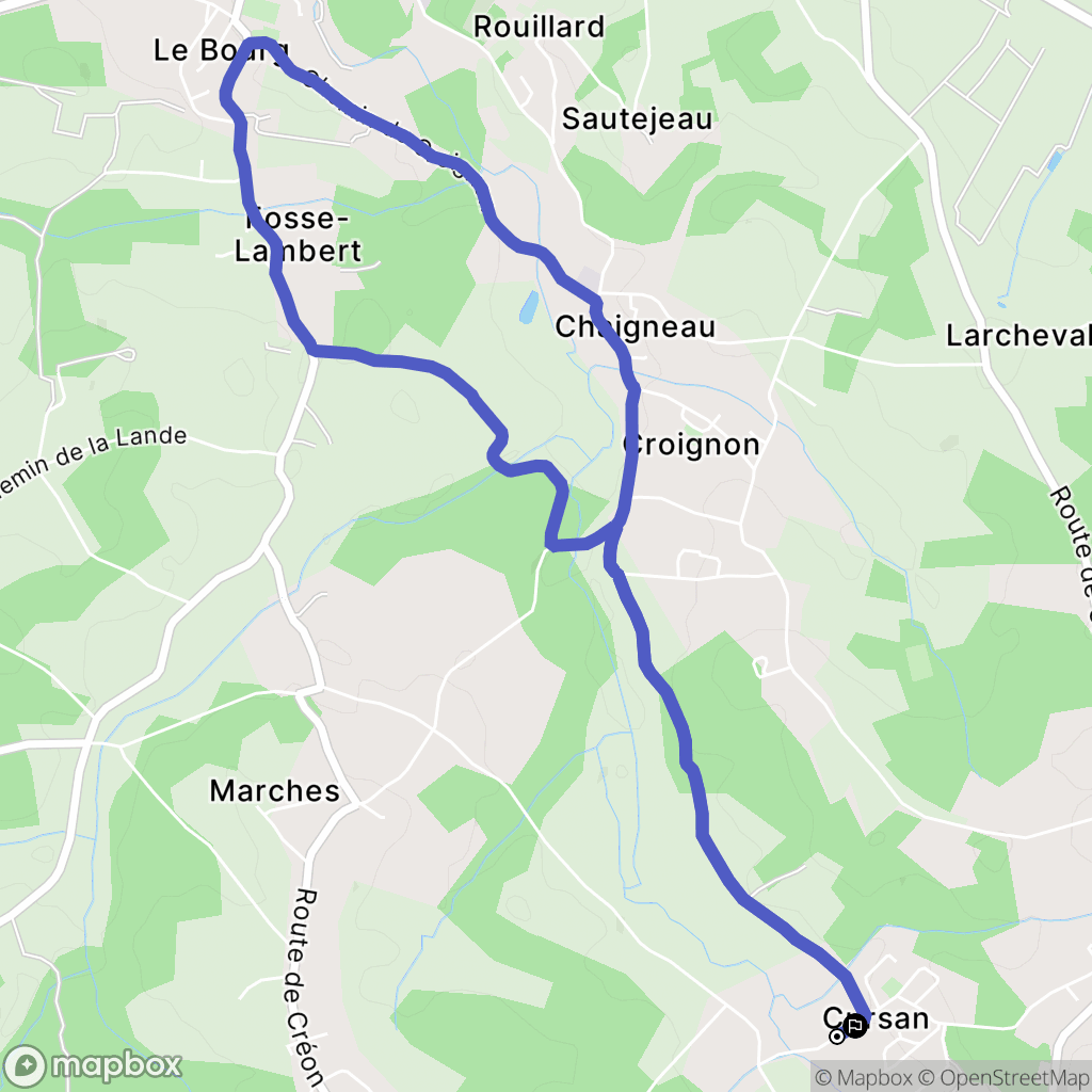 Cursan : carte du parcours de randonnée - France