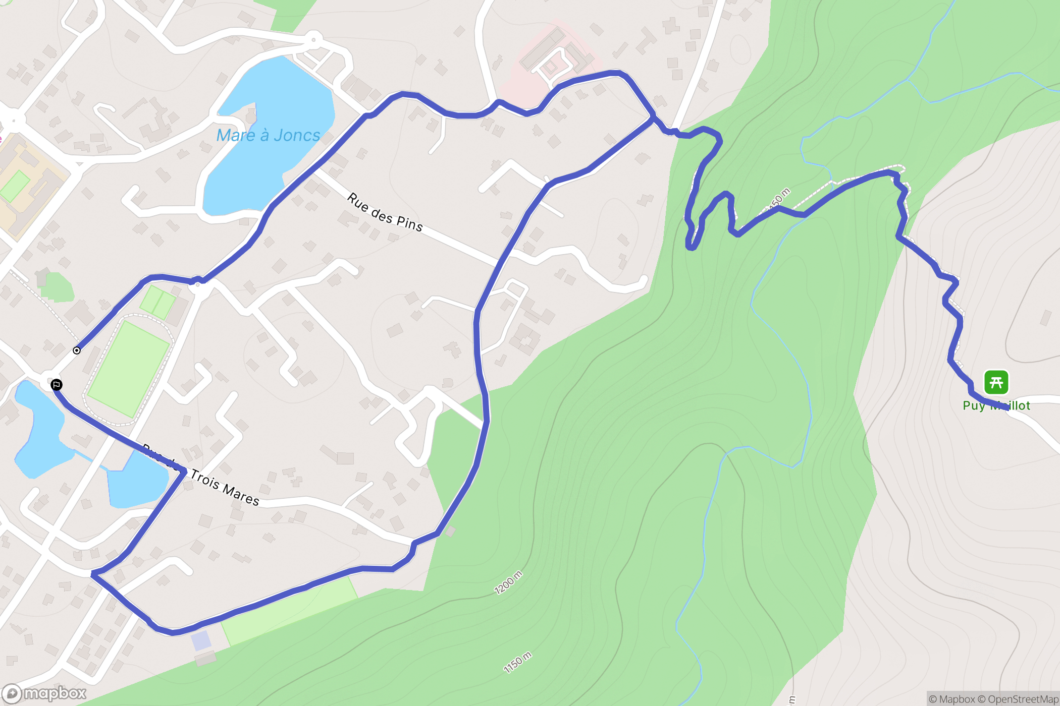 Cilaos : carte du parcours de randonnée - France