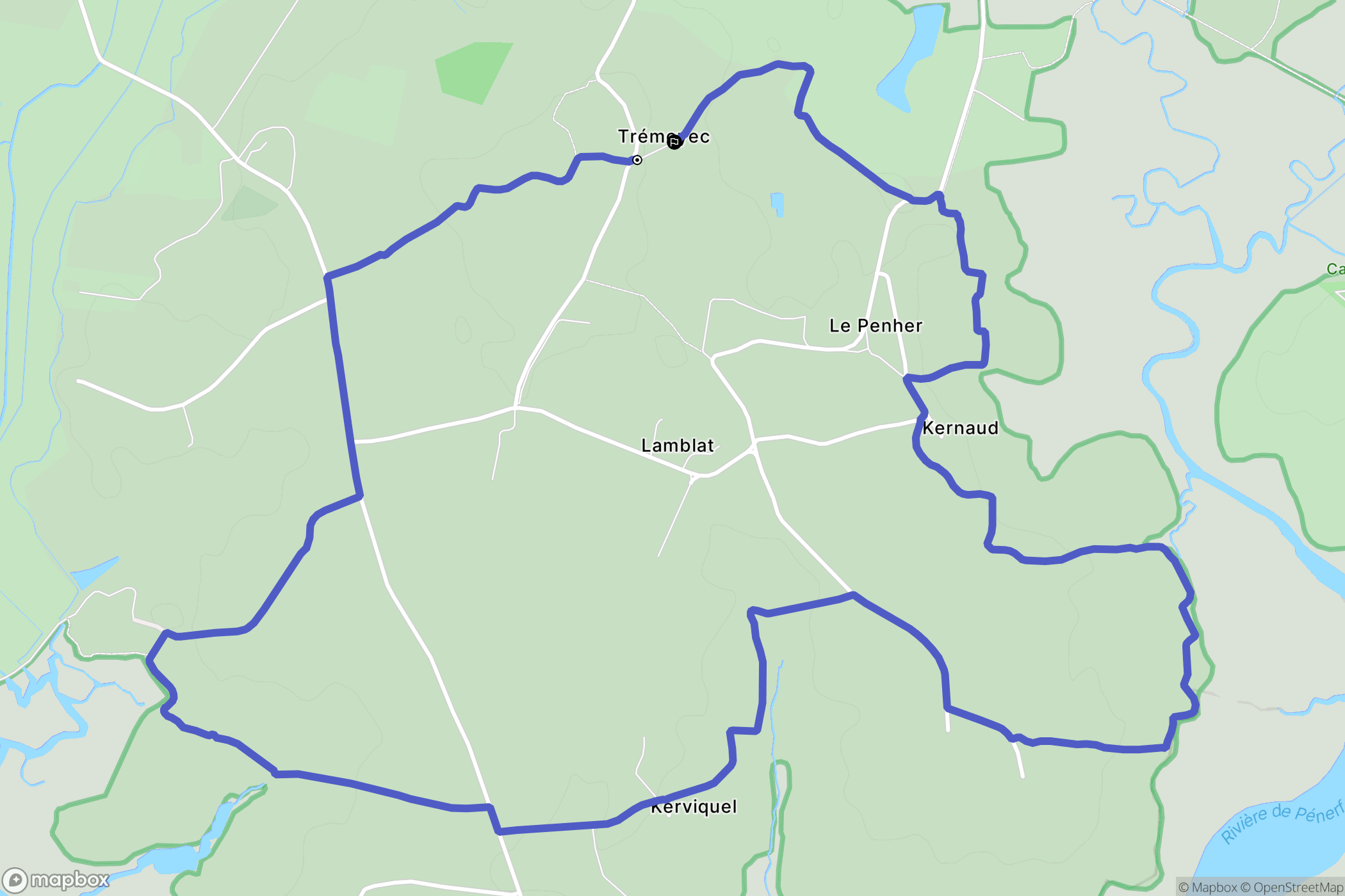 Surzur : carte du parcours de randonnée - France