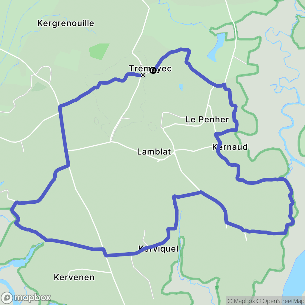 Surzur : carte du parcours de randonnée - France