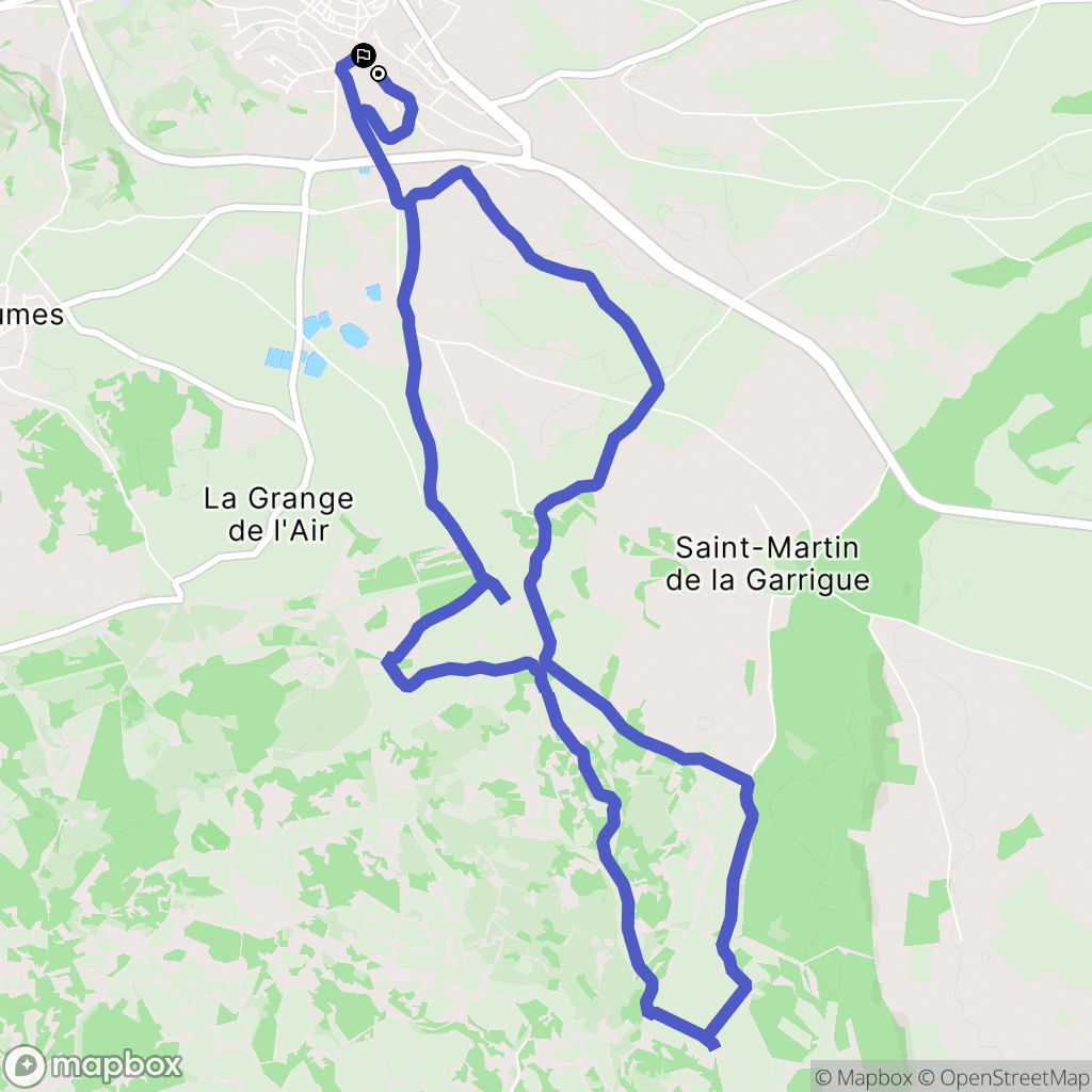 Montagnac : carte du parcours de randonnée - France