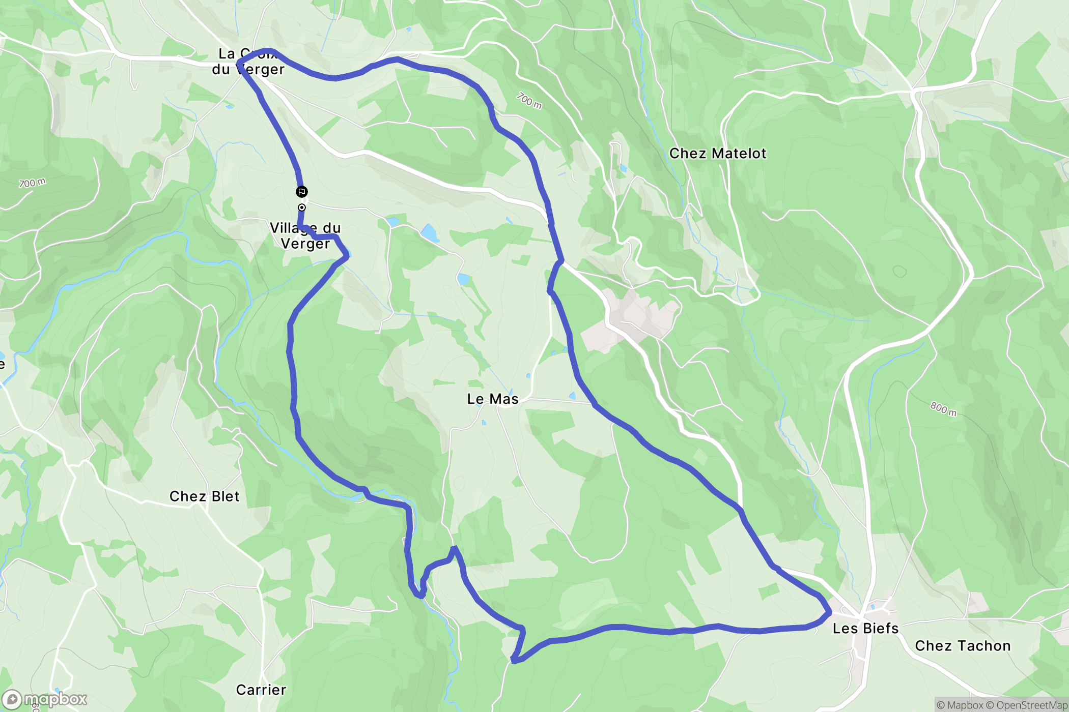 Arfeuilles : carte du parcours de randonnée - France