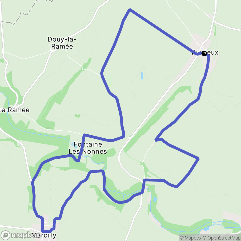 Puisieux : carte du parcours de randonnée - France