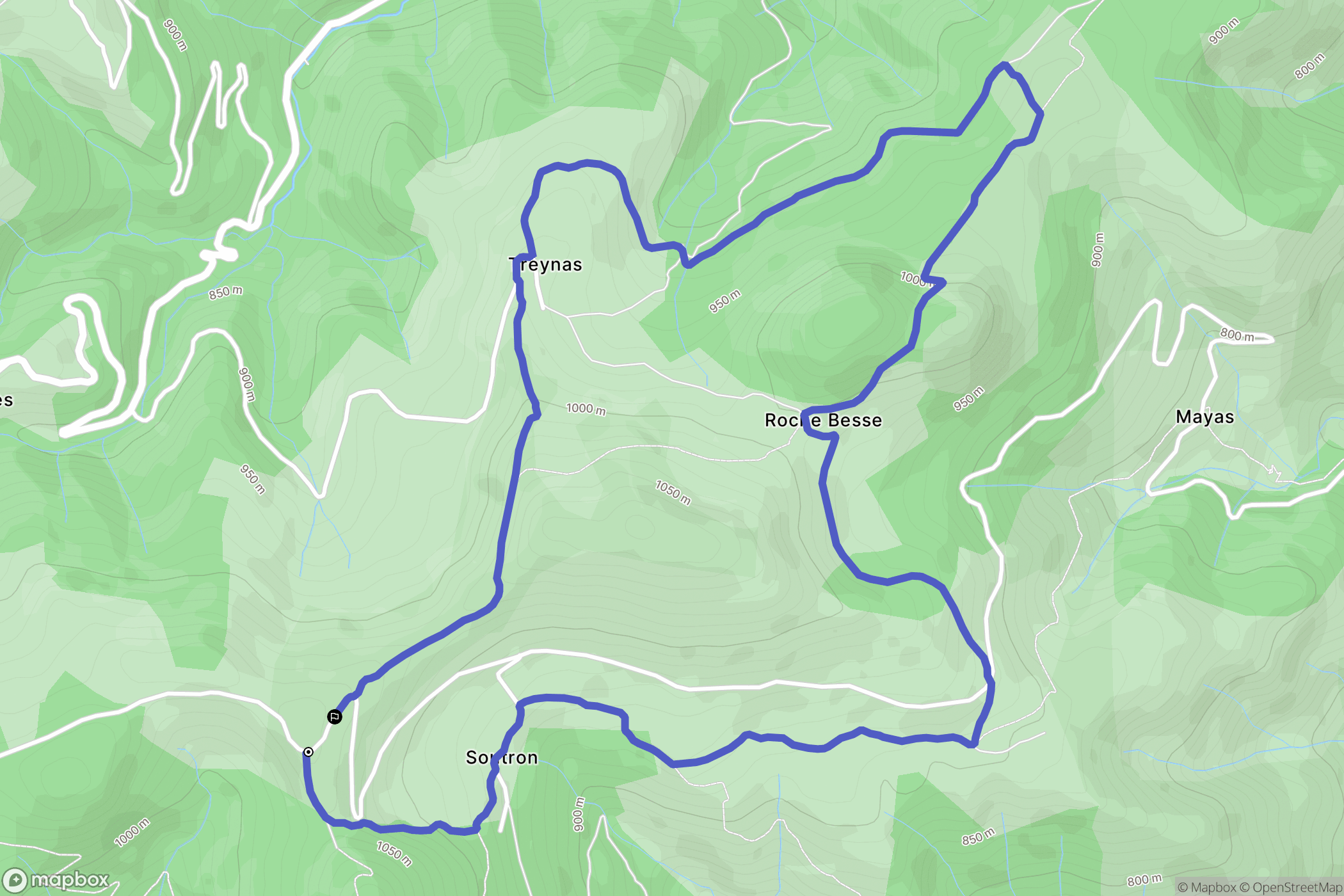 Arcens : carte du parcours de randonnée - France