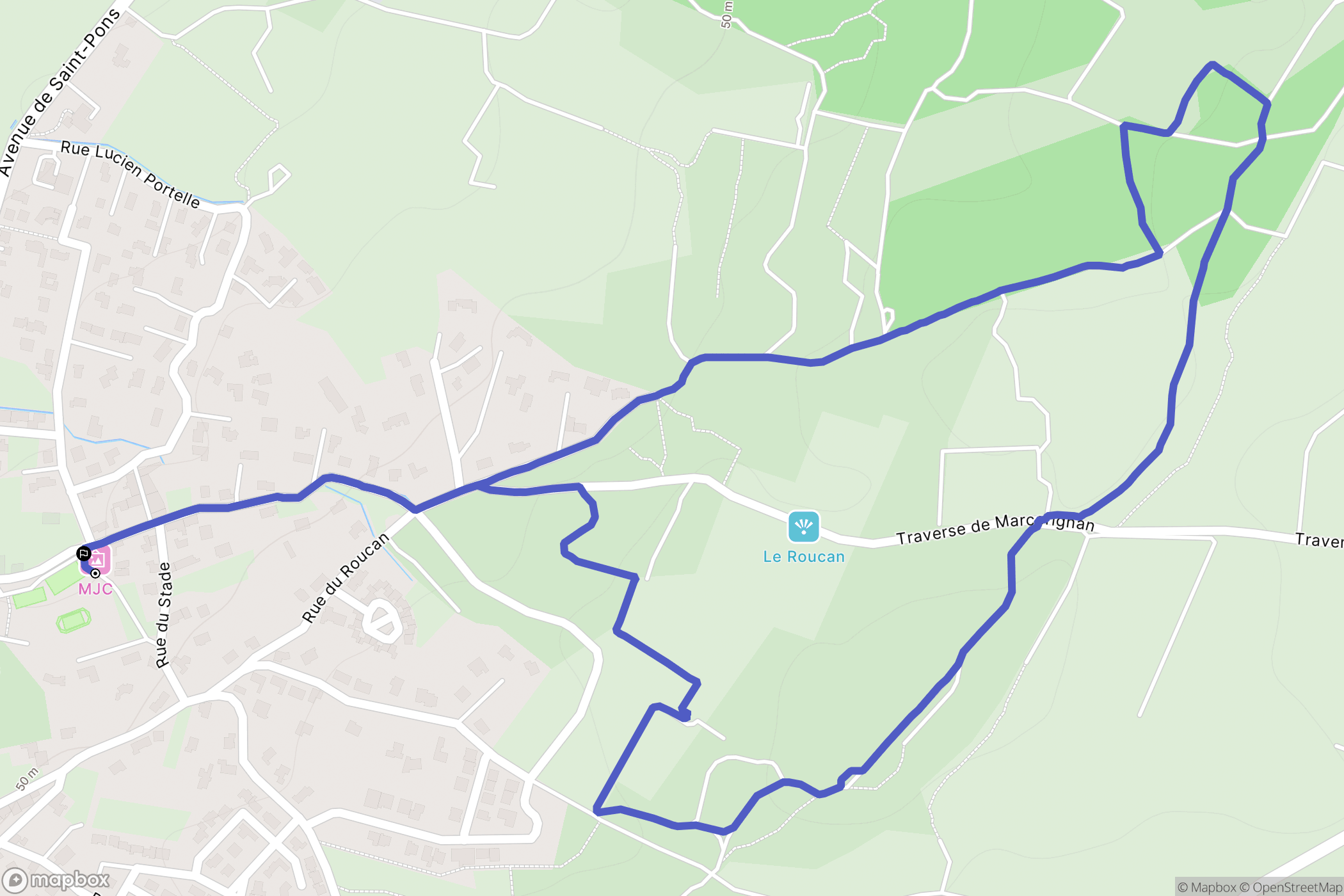 Marcorignan : carte du parcours de randonnée - France