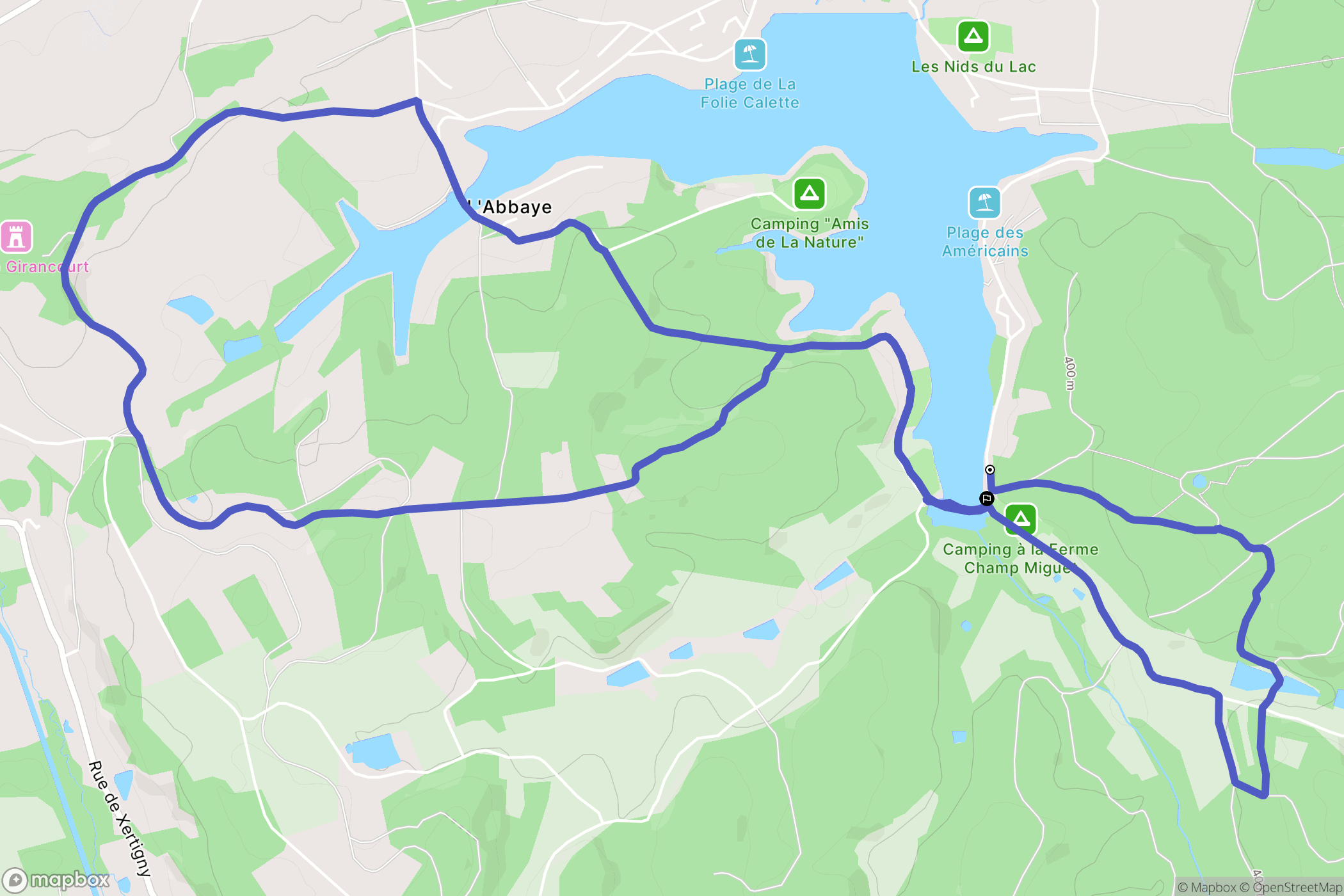 Sanchey : carte du parcours de randonnée - France