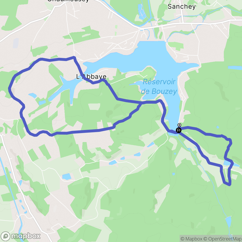 Sanchey : carte du parcours de randonnée - France