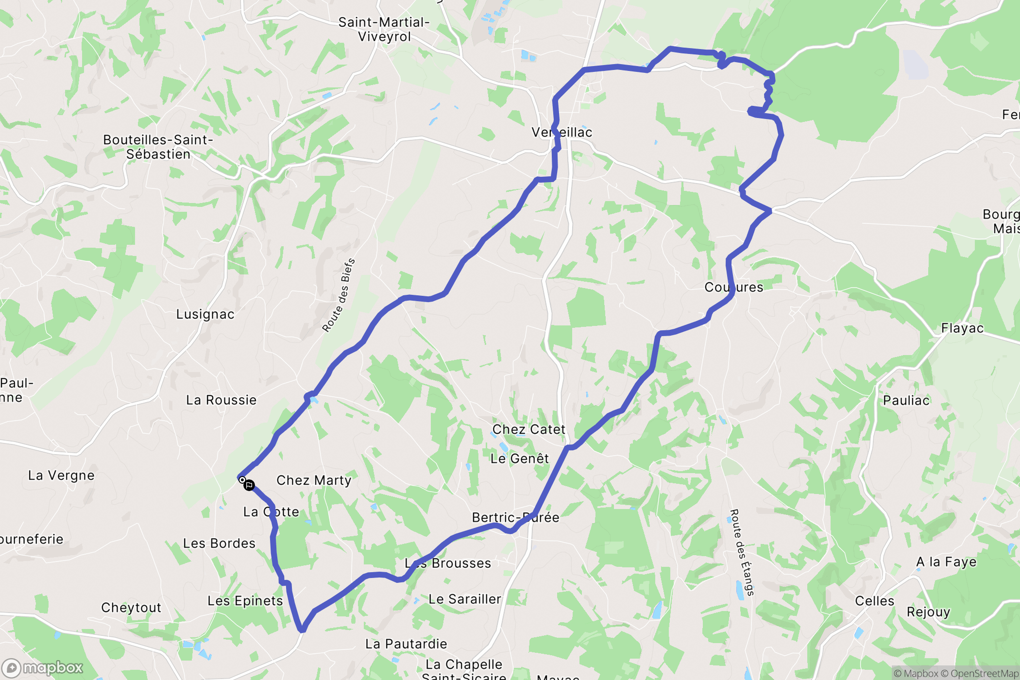Allemans : carte du parcours de randonnée - France