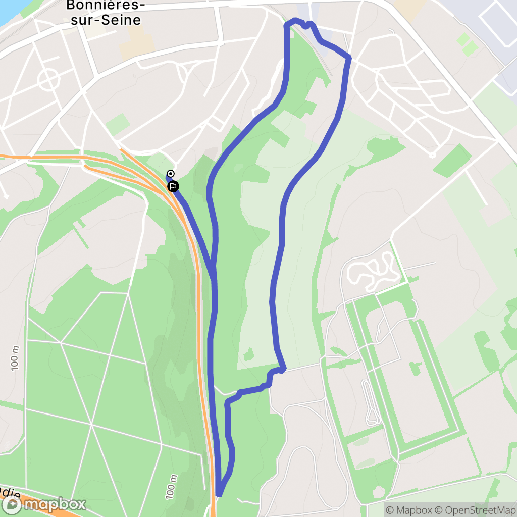 Bonnières-sur-Seine : carte du parcours de randonnée - France