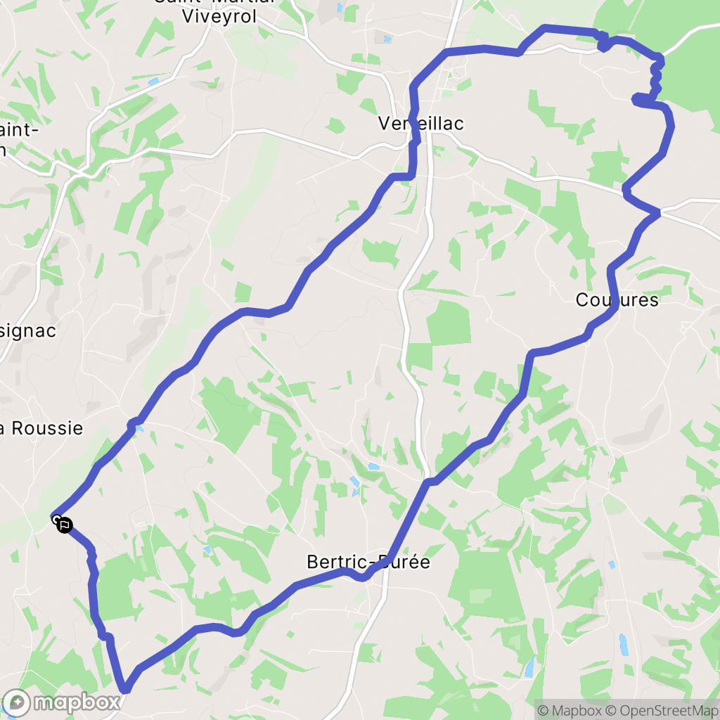 Allemans : carte du parcours de randonnée - France