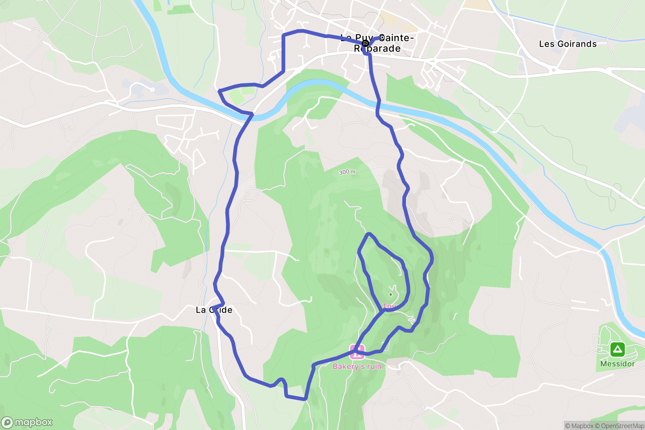 Le Puy-Sainte-Réparade : carte du parcours de randonnée - France
