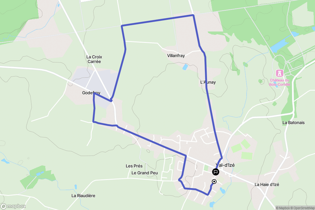 Val-d'Izé : carte du parcours de randonnée - France