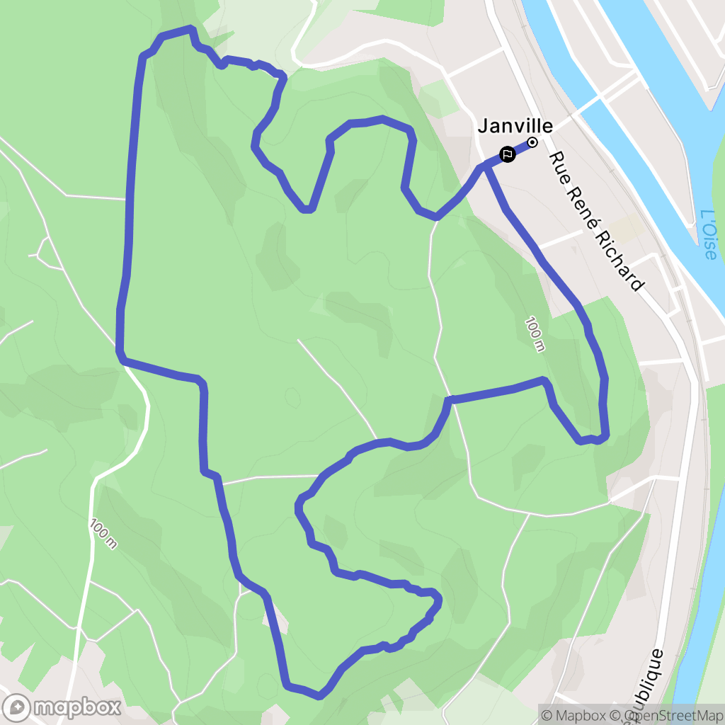 Janville : carte du parcours de randonnée - France