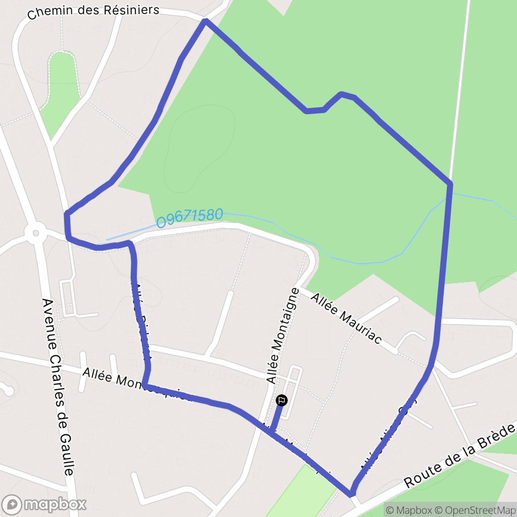 Saucats : carte du parcours de randonnée - France