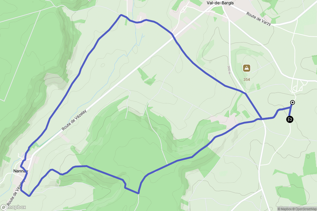 Châteauneuf-Val-de-Bargis : carte du parcours de randonnée - France