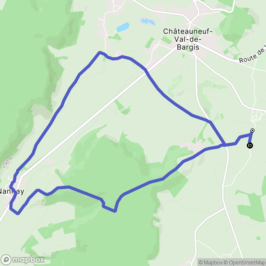 Châteauneuf-Val-de-Bargis : carte du parcours de randonnée - France