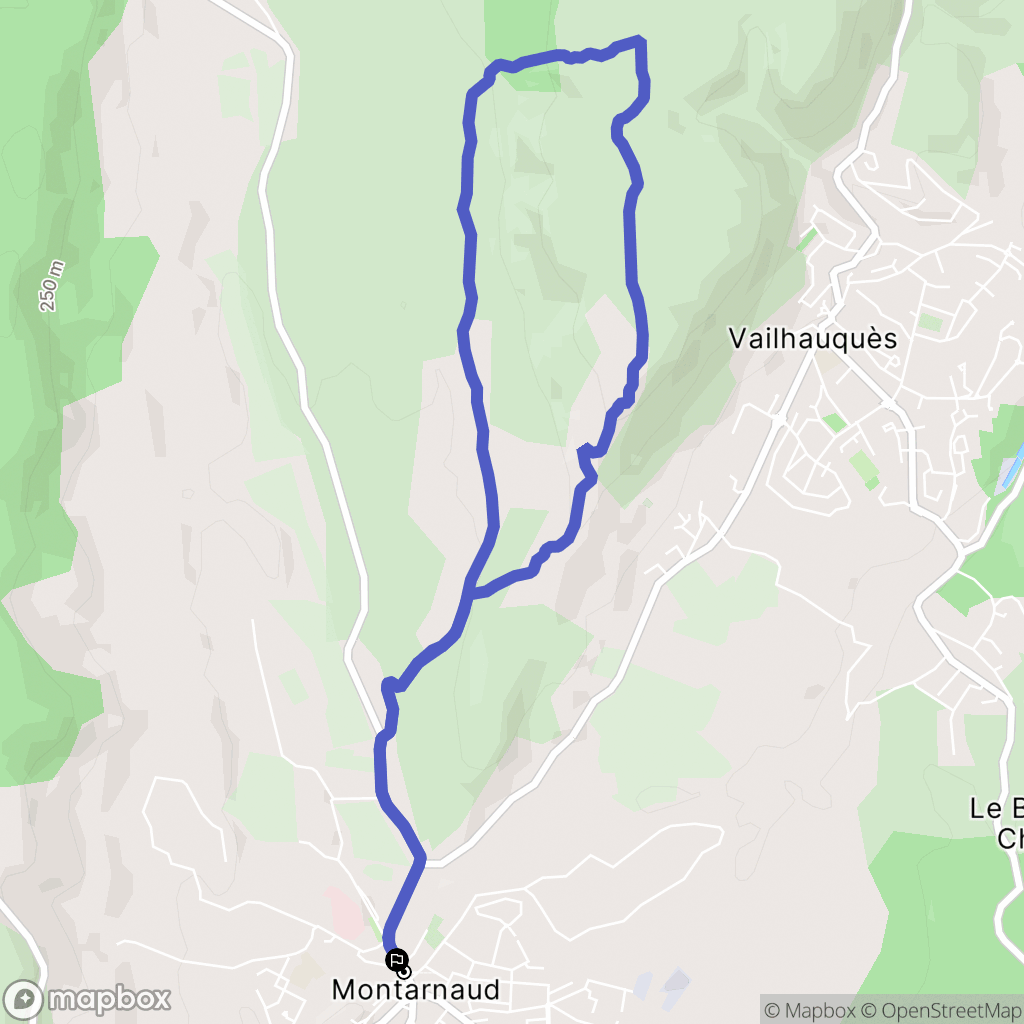 Montarnaud : carte du parcours de randonnée - France