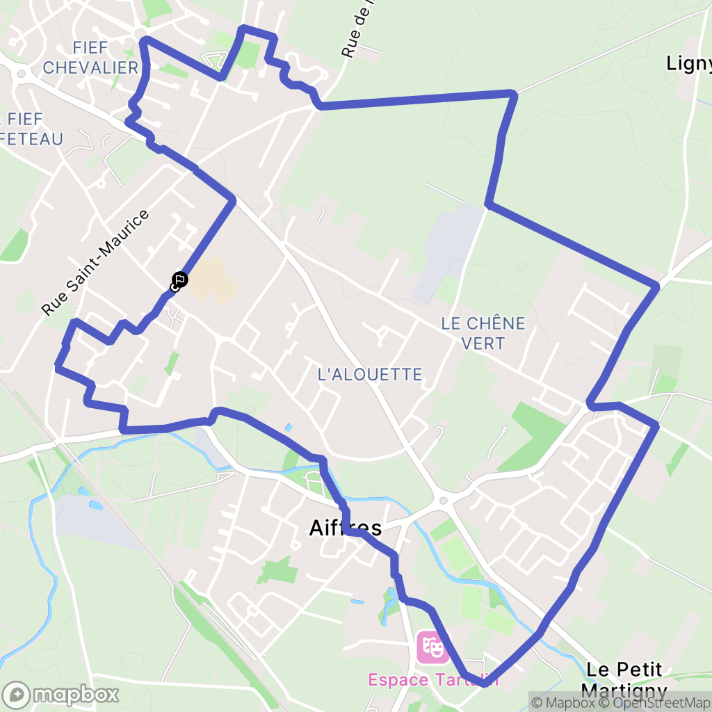Aiffres : carte du parcours de randonnée - France